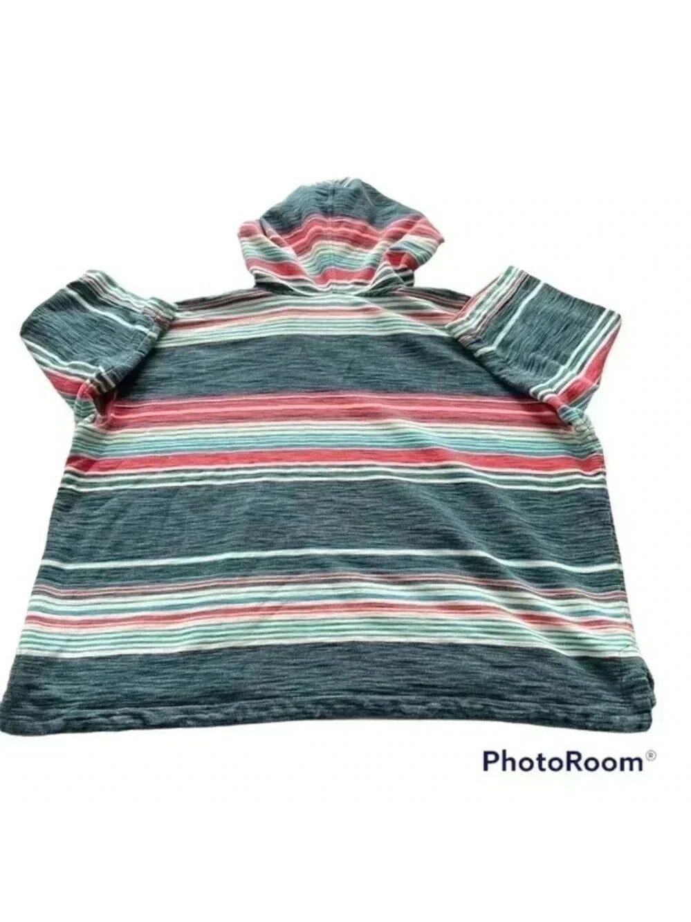 Woolrich Woman’s 100% organic cotton Quinn Eco Rich Harbor Stripe Poncho… - Picture 7 of 11